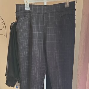 Black Windowpane Dress Pants